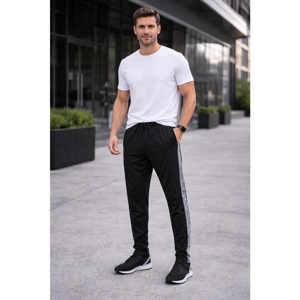 Men’s Game Time 2XL joggers NWT Athletic Track Pants Black w/ Gray Side Stripe